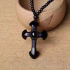 Collier Crucifix en Obsidienne