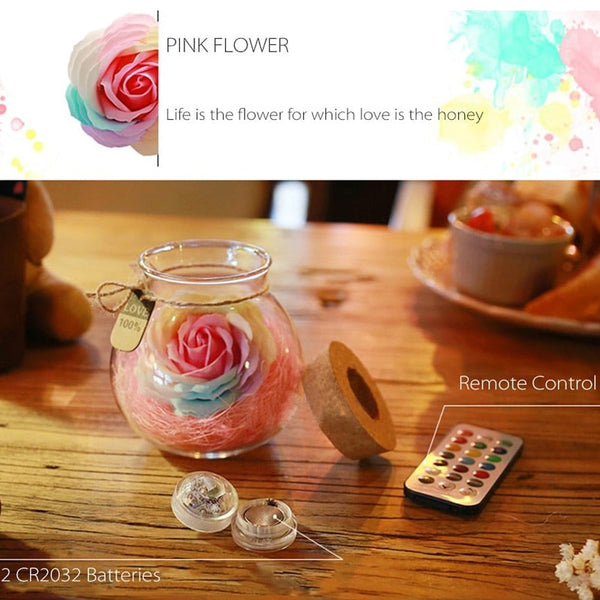 Bouteille Rose Lumineuse - 3 couleurs disponibles