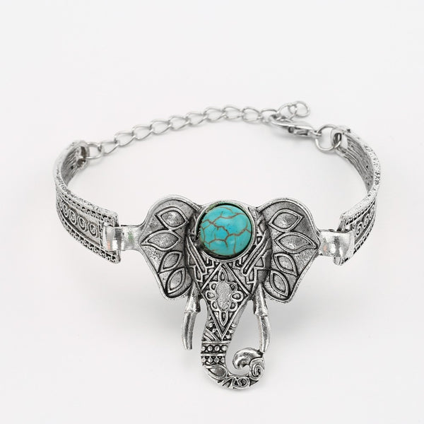 Bracelet de Bras Éléphant réglable avec Turquoise