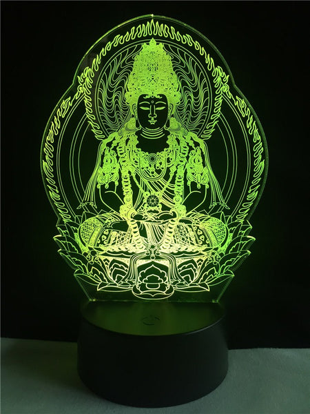 Lampe Led Hologramme "Bouddha Méditation"