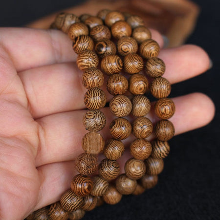 Collier Mala Tibétain de méditation - 108 perles en bois wengé