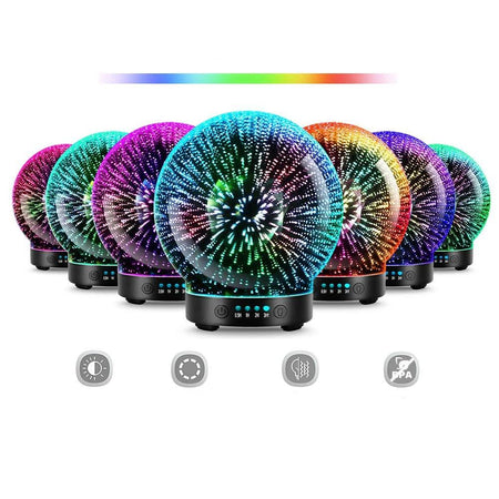 Humidificateur Diffuseur D’huile Essentielle 3D 7 Couleurs Changeantes